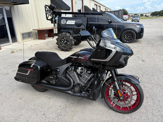 Wind Rider mesh seat cover on a Indian Challenger